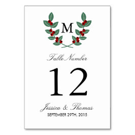 Die Monogram Berry Bush Wedding Collection Tischnummer