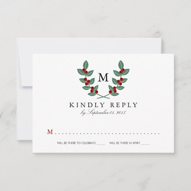 Die Monogram Berry Bush Wedding Collection - UAWG RSVP Karte (Vorderseite)