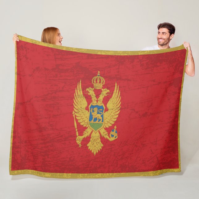 Die montenegrinische Flagge - Ein Tapisserie Monte Fleecedecke (Beispiel)