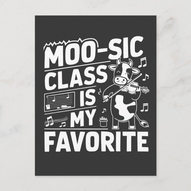 Die Moo-sic Class ist meine Lieblings-Funny-Moo-Ku Postkarte (Vorderseite)