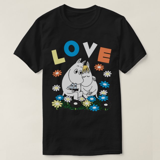 Die Moomins Liebe Schnorkmaiden Blumenpullover T-Shirt (Design vorne)