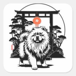 DIE MOON GATE Chow Quadratischer Aufkleber