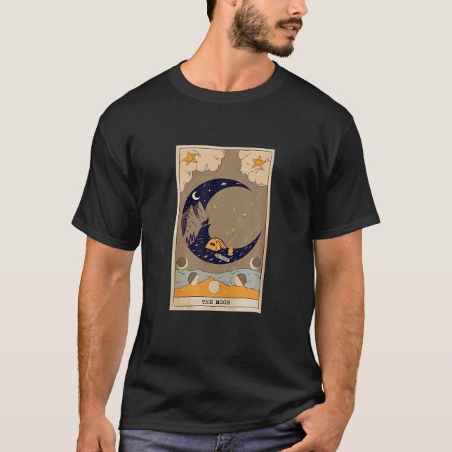 Die Moon Tarot Card, Audacity Skelett Tarot Card T-Shirt (Vorderseite)