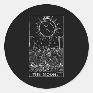 Die Moon Tarot Card Runder Aufkleber