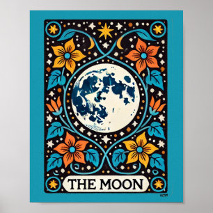 Die Moon Tarot Card Vollmond Luna Poster