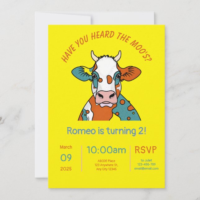 Die Moos-Geburtstagskarte Einladung (Vorderseite)