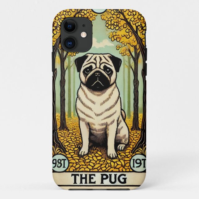 Die Mops-Tarot-Karte Case-Mate iPhone Hülle (Rückseite)