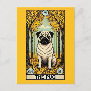 Die Mops-Tarot-Karte Postkarte