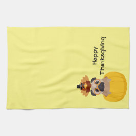 Die Mops-Türkei-Erntedank Küchentuch