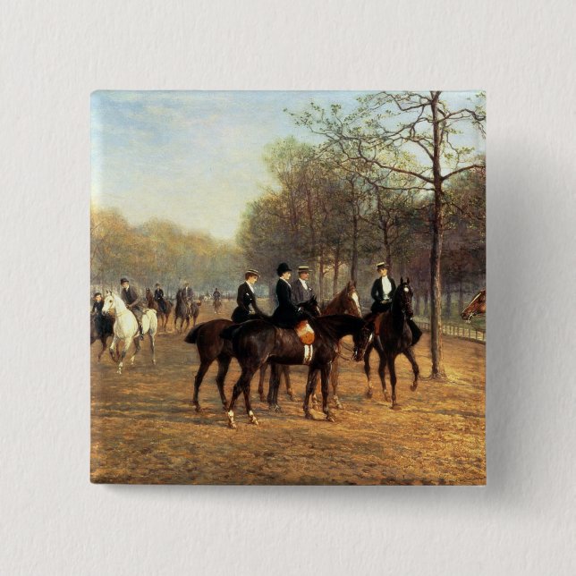 Die Morgen-Fahrt, faule Reihe, Hyde Park, 1894 (Öl Button (Vorderseite)