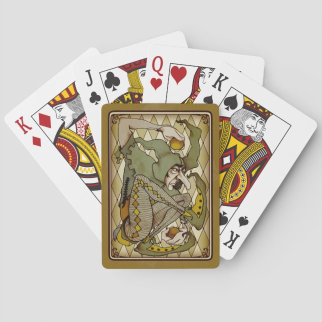 Die Morose Jester Spielkarten - Altes Buch (Rückseite)