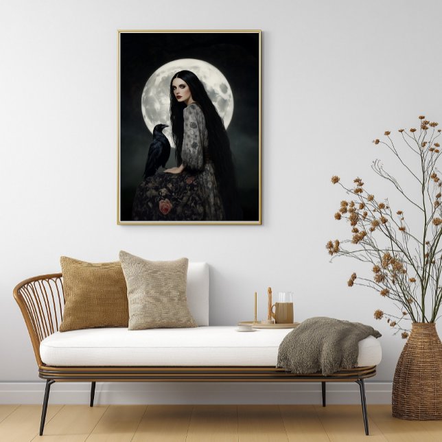 Die Morrigan-Göttin mit dunkler raben-gotischer Ku Poster (Von Creator hochgeladen)