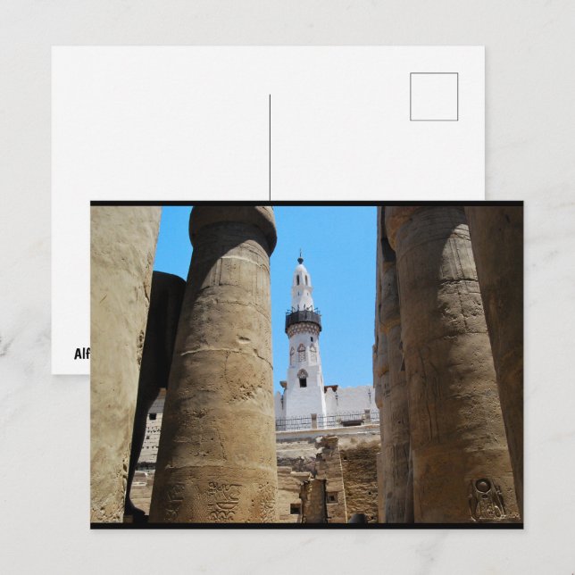 Die Moschee des Luxor-Tempels Postkarte (Vorne/Hinten)