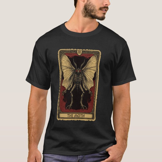 Die Moth Mothman Kryptoide Kryptozoologie Tarotkar T-Shirt (Vorderseite)