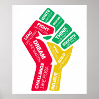 Die motivierend Faust des Schwarzen Geschichtsheld