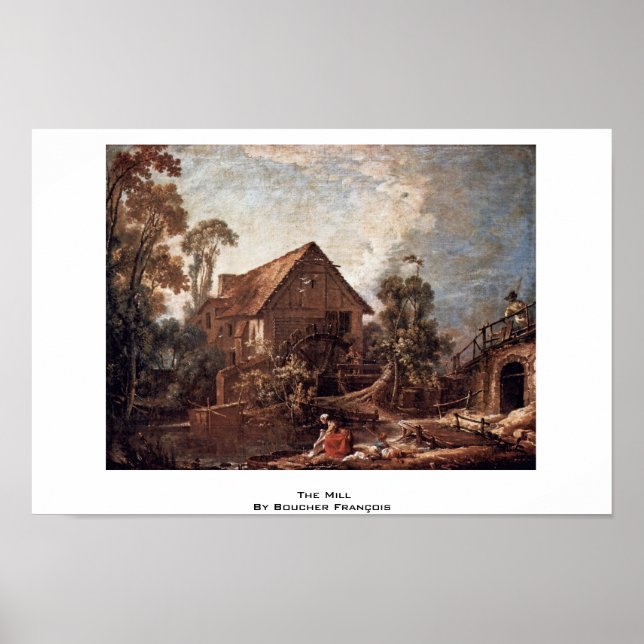 Die Mühle von Boucher François Poster (Vorne)