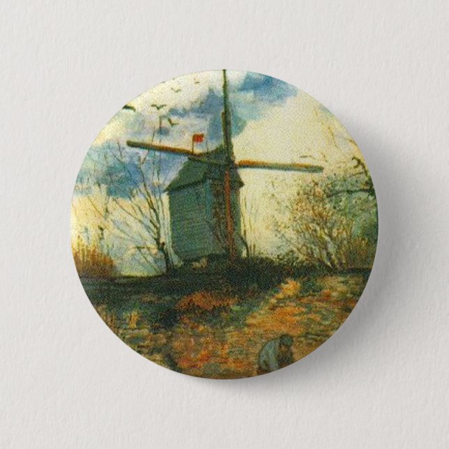 Die Mühle von La Galette Van Gogh Button (Vorderseite)