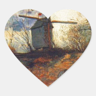 Die Mühle von La Galette Van Gogh Herz-Aufkleber