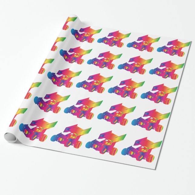 Die multi Winged Farbe sprinten Auto Geschenkpapier (Ungerollt)