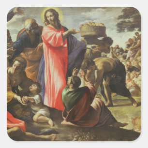 Die Multiplikation der Liebe und der Fische Quadratischer Aufkleber