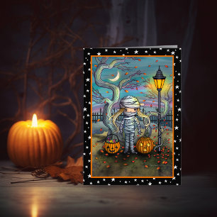 Die Mumie Süße Halloween-Kunstkarte Karte