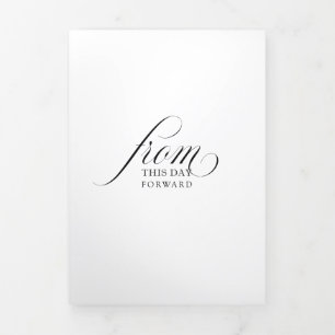 Die Muna   Schwarz-Weiß-Einladung zur Hochzeit Dreifach Gefaltete Karte