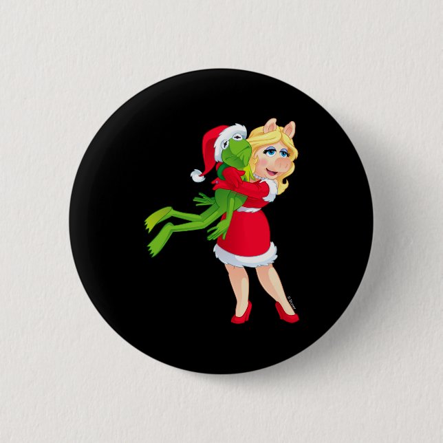 Die Muppets Kermit Miss Ggy Weihnachten  Button (Vorderseite)