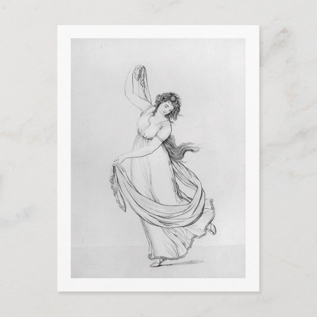 Die Muse of Dance, Plate VI von Lady Hamilton's Postkarte (Vorderseite)