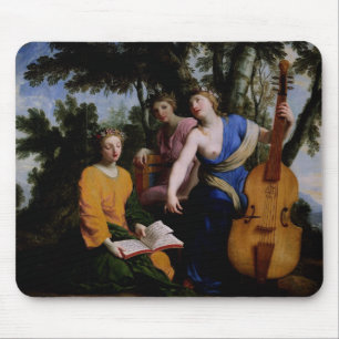 Die Musen Melpomene, Erato und Polymnia, 1652-55 Mousepad