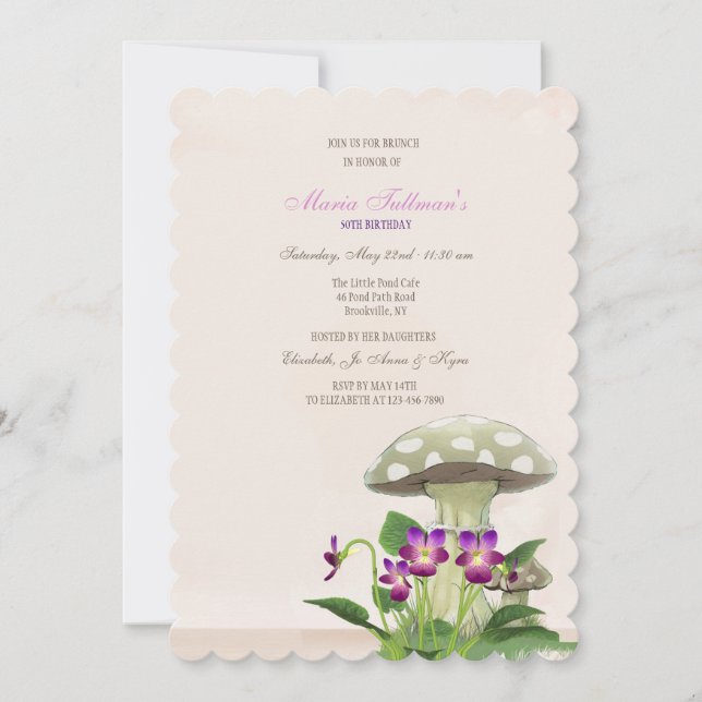 Die Mushroom Garden-Einladung Einladung (Vorderseite)