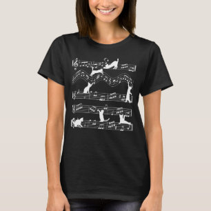 Die Musik der Katze und der musikalischen Note T-Shirt