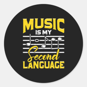 Die Musik des Lehrers ist meine zweite Sprache Runder Aufkleber
