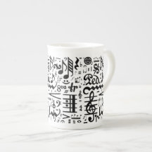 Die musikalische Symbol-Knochen-China-Tasse