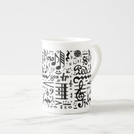 Die musikalische Symbol-Knochen-China-Tasse Prozellantasse