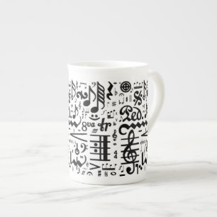 Die musikalische Symbol-Knochen-China-Tasse Prozellantasse