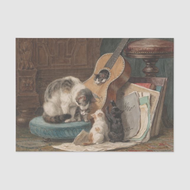 Die Musiker von Henriette Ronner-Knip Seidenpapier (Vorderseite)