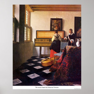 Die Musikstunde von Johannes Vermeer Poster