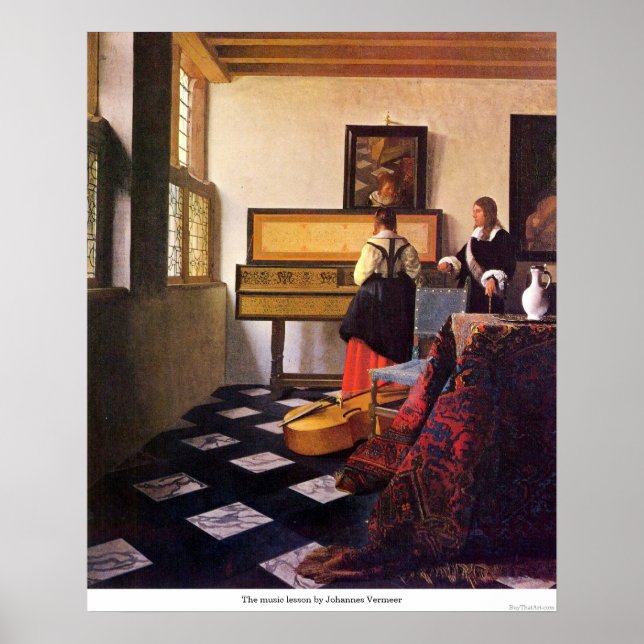 Die Musikstunde von Johannes Vermeer Poster (Vorne)