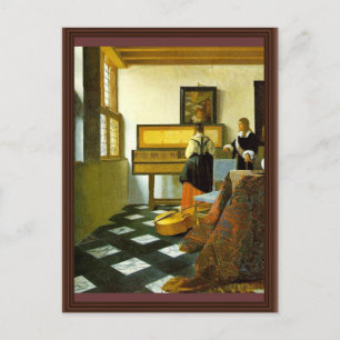 Die Musikstunde Von Vermeer Van Delft Jan Postkarte
