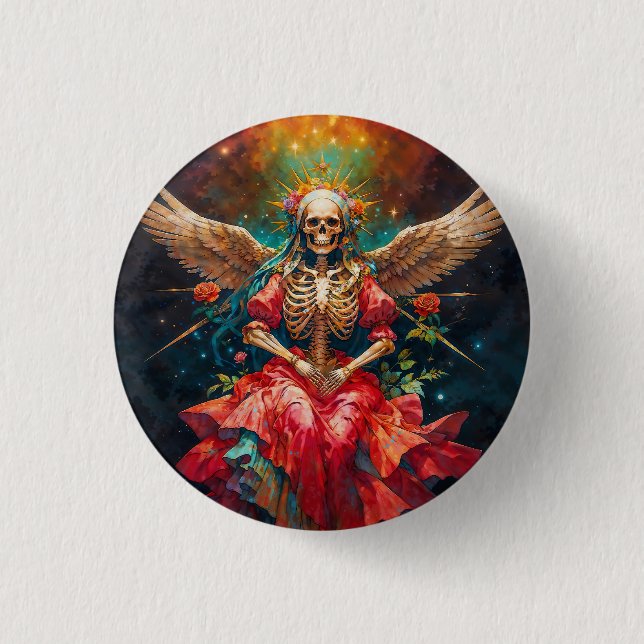 Die Mutter der Transformation Santa Muerte Button (Vorderseite)