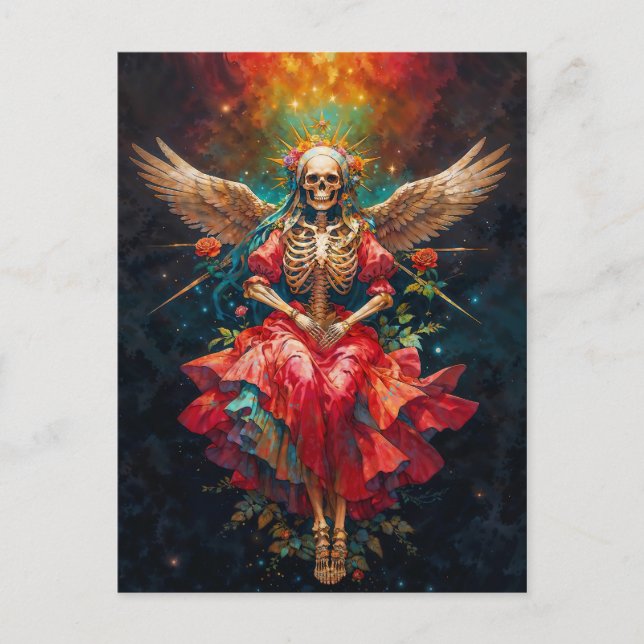 Die Mutter der Transformation Santa Muerte Postkarte (Vorderseite)