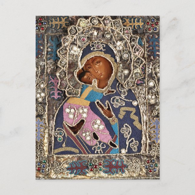 Die Mutter Gottes Wladimirskaja-orthodoxe Icon Postkarte (Vorderseite)