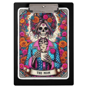 Die Mutter-Tarotkarte – Skeleton Witch Coffee Mom Klemmbrett