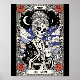 Die Mutter Tarotkarte Skelett vintage gothische Mu Poster
