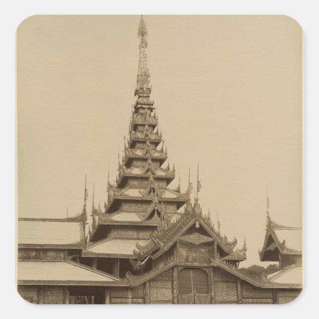 Die Myei-nan oder die Haupthalle Quadratischer Aufkleber (Vorderseite)