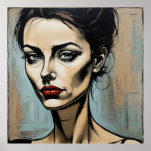 Die mysteriöse Eleganz mit den Spreizlippen Poster