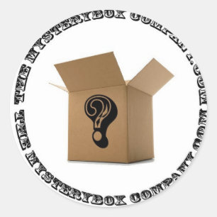 Die Mystery Box Company rundet das Angebot ab Runder Aufkleber
