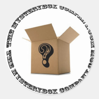 Die Mystery Box Company rundet das Angebot ab Runder Aufkleber
