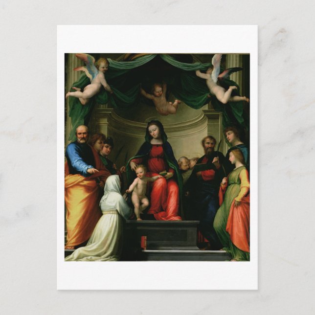 Die mystische Ehe der St. Catherine von Siena mit Postkarte (Vorderseite)