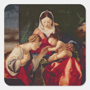 Die mystische Heirat des Heiligen Catherine, Quadratischer Aufkleber
